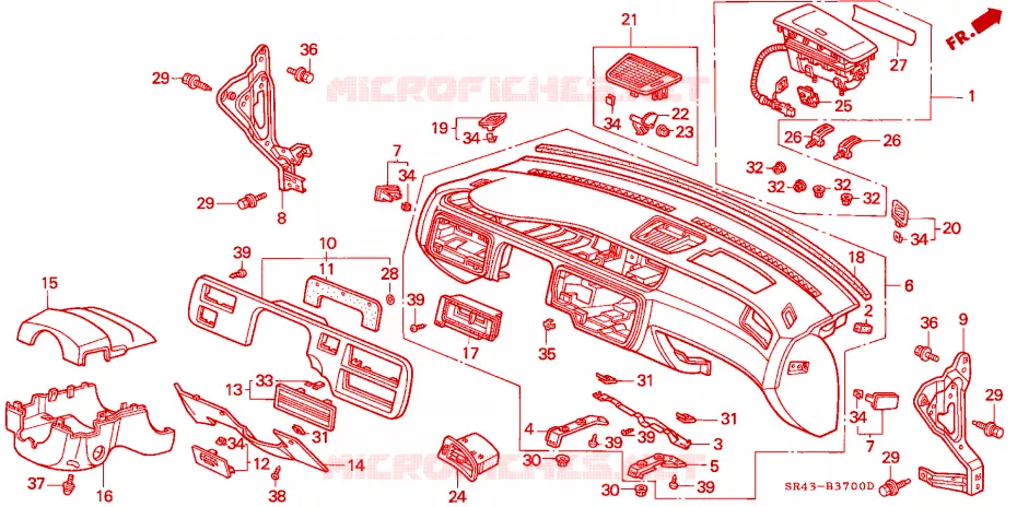 PANNELLO STRUMENTI Honda  CIVIC 1994 DX 4 velocità automatico 