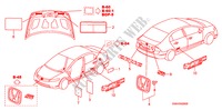 EMBLEME/ETICHETTE CAUZIONE per Honda CIVIC EX 4 Porte 5 velocità manuale 2007