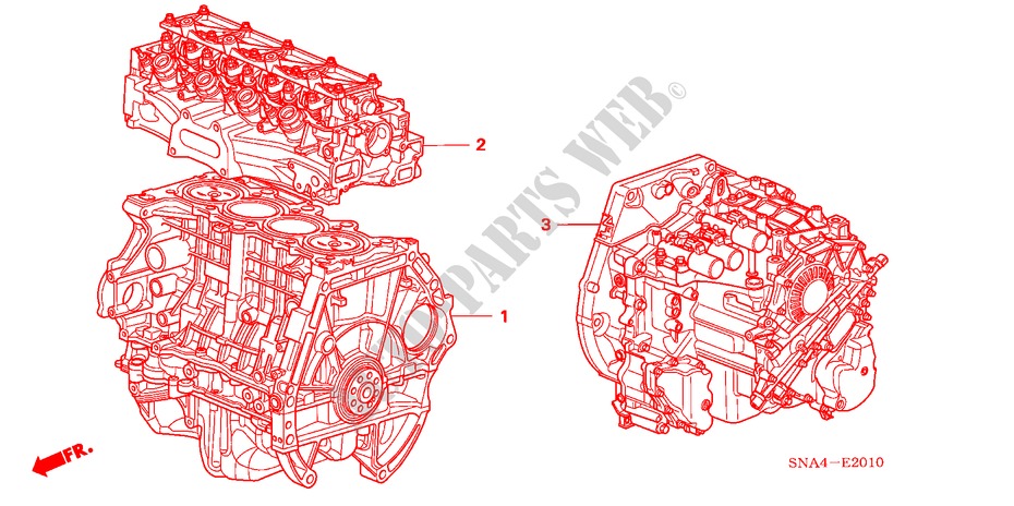 ARREDO DI MONT. MOTORE/ASS. TRASMISSIONE(1.8L) per Honda CIVIC DX 4 Porte 5 velocità manuale 2007