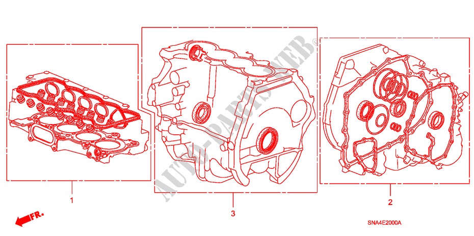 KIT GUARNIZIONE(1.8L) per Honda CIVIC DX-G 4 Porte 5 velocità manuale 2008