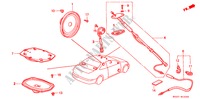 ANTENNA RADIO/ALTOPARLANTE per Honda CIVIC COUPE 1.6ISR 2 Porte 5 velocità manuale 2000