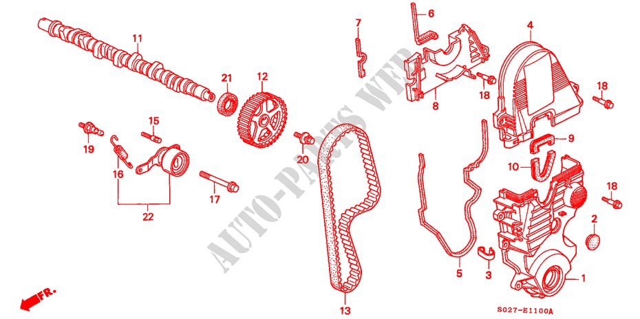 ALBERO A CAMME/CINGHIA SINCRONIZZAZIONE (SOHC) per Honda CIVIC COUPE 1.6ILS 2 Porte 5 velocità manuale 2000