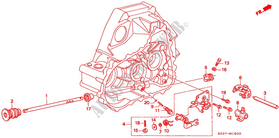 ASTA CAMBIO/SOSTEGNO CAMBIO (DOHC) per Honda CIVIC 1.6VTI 3 Porte 5 velocità manuale 1997
