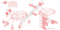 EMBLEME per Honda CIVIC 1.5ILS 3 Porte 5 velocità manuale 2000