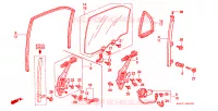 FINESTRE PORTIERE POST. per Honda CIVIC 1.6 VTI 4 Porte 5 velocità manuale 2000
