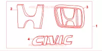 GOLD EMBLEM per Honda CIVIC 1.6 VTI 4 Porte 5 velocità manuale 2000