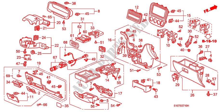 ABBELLIMENTO STRUMENTI(LH) per Honda CR-V RVSI 5 Porte 5 velocità manuale 2000