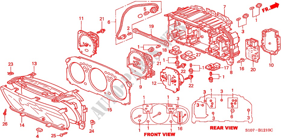 INDICATORE COMBINAZIONE COMPONENTI per Honda CR-V RVI 5 Porte 5 velocità manuale 1998