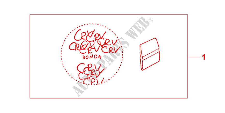 MULTI 'CR V' DECAL RED/GREY WHEEL COVER per Honda CR-V BASE 5 Porte 5 velocità manuale 2000