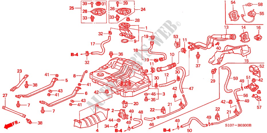 SERBATOIO COMBUSTIBILE per Honda CR-V BASE 5 Porte 5 velocità manuale 2000