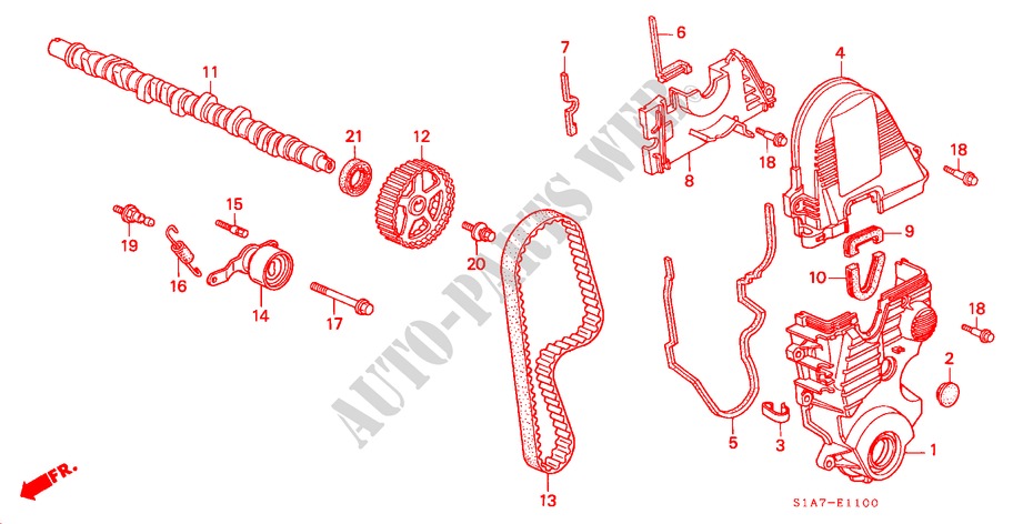 ALBERO A CAMME/CINGHIA SINCRONIZZAZIONE (1.6L) per Honda ACCORD 1.6ILS 4 Porte 5 velocità manuale 2001