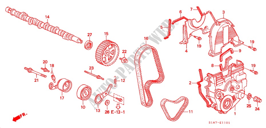 ALBERO A CAMME/CINGHIA SINCRONIZZAZIONE (1.8L/2.0L/2.3L) per Honda ACCORD 1.8ILS 4 Porte 5 velocità manuale 2002