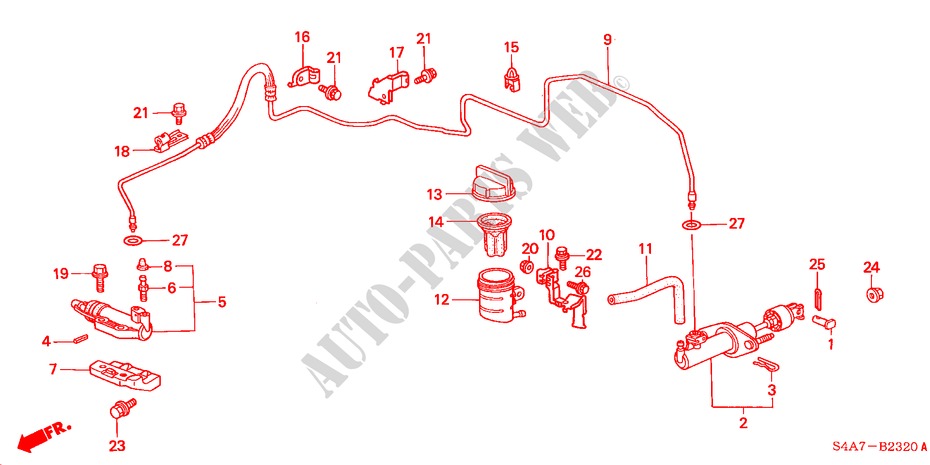 CILINDRO MAESTRO INNESTO (LH) per Honda ACCORD 1.8ILS 5 Porte 4 velocità automatico 2000