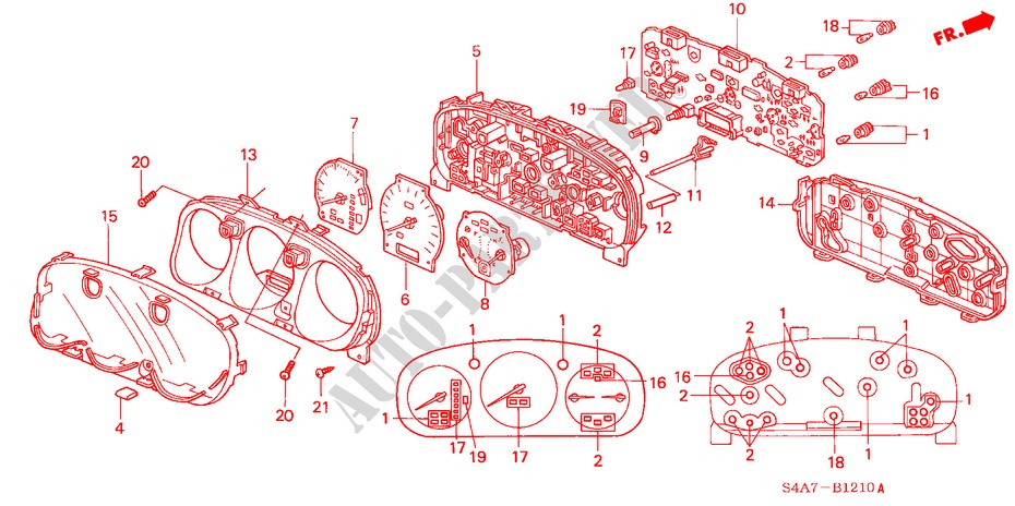 COMPONENTI INDICATORE per Honda ACCORD 1.8ILS 5 Porte 5 velocità manuale 2000