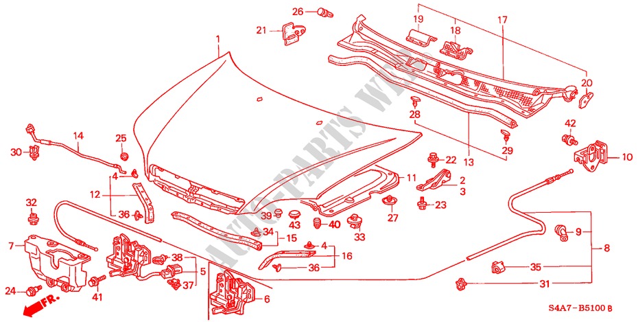 MANTICE(LH) per Honda ACCORD 1.8ILS 5 Porte 5 velocità manuale 2000