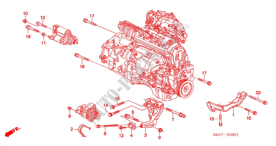 MENSOLA ALTERNATORE (1.8L/2.0L) per Honda ACCORD 1.8ILS 5 Porte 5 velocità manuale 2000