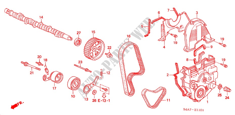 ALBERO A CAMME/CINGHIA SINCRONIZZAZIONE (1.8L/2.0L/2.3L) per Honda ACCORD 1.8SE    EXECUTIVE 5 Porte 5 velocità manuale 2001