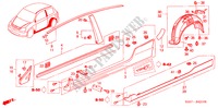 MODANATURA/ABBELLIMENTO DAVANZALE LATO per Honda CIVIC TYPE R 3 Porte 6 velocità manuale 2004