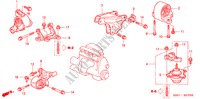MONTATORI MOTORE(MT) (1.4L/1.6L) per Honda CIVIC 1.6LS 3 Porte 5 velocità manuale 2001