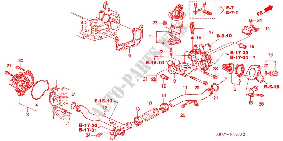 POMPA ACQUA/SENSORE (1.4L/1.6L) per Honda CIVIC 1.4S 3 Porte 5 velocità manuale 2001
