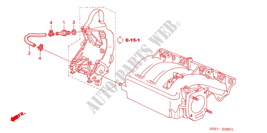 TUBO ASPIRATORE(TYPE R) per Honda CIVIC TYPE R 3 Porte 6 velocità manuale 2002
