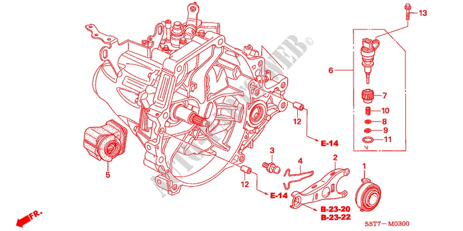 RILASCIA INNESTO (1.4L/1.6L) per Honda CIVIC 1.6 SPORT 3 Porte 5 velocità manuale 2005