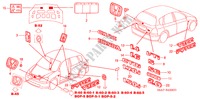 EMBLEME/ETICHETTE CAUZIONE per Honda CIVIC 1.6LS 5 Porte 5 velocità manuale 2001