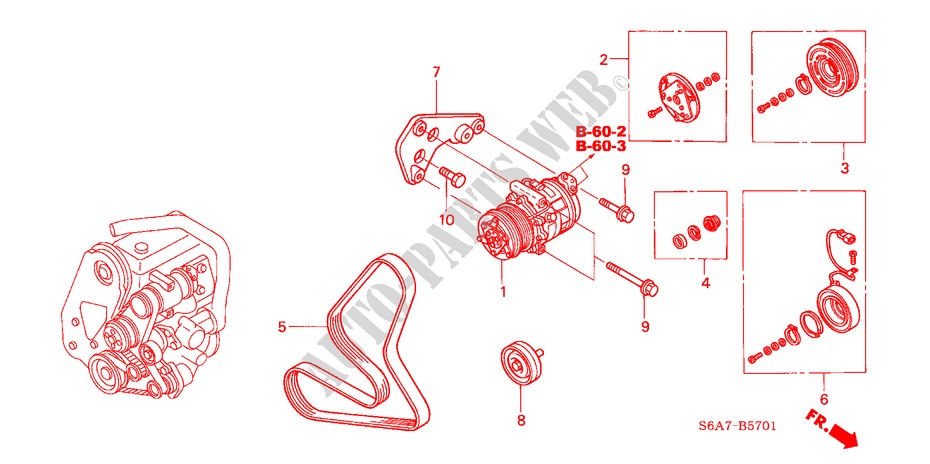 ARIA CONDIZIONATA (COMPRESSORE)(DIESEL) per Honda CIVIC 1.7S 5 Porte 5 velocità manuale 2002