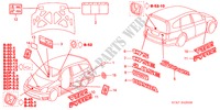 EMBLEMA/ETICHETTA CAUZIONE per Honda STREAM 1.7ES 5 Porte 5 velocità manuale 2001