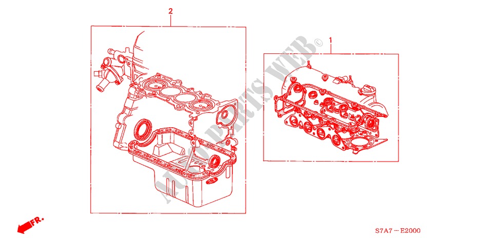 KIT GUARNIZIONE(1.7L) per Honda STREAM 1.7ES 5 Porte 5 velocità manuale 2002