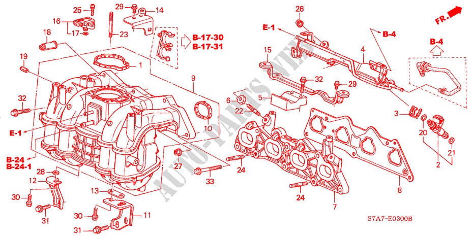 MOLTEPLICE ASPIRAZIONE(1.7L) per Honda STREAM 1.7ES 5 Porte 5 velocità manuale 2002