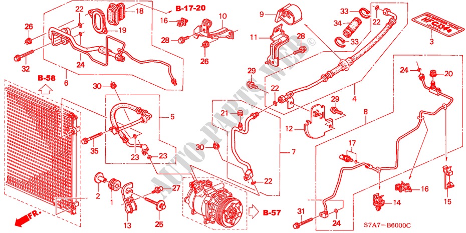 TUBI/CONDOTTI(LH) (SINGOLO) (1.7L) per Honda STREAM 1.7ES 5 Porte 5 velocità manuale 2003