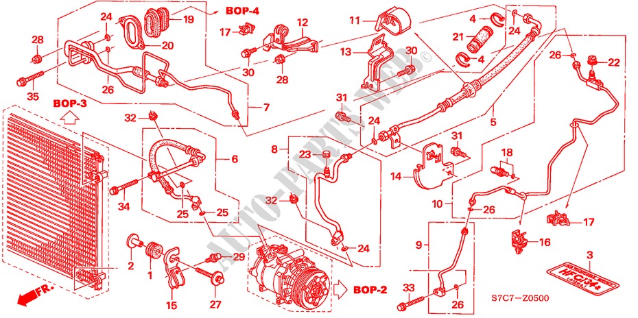 TUBI/CONDOTTI(LH) (SINGOLO)(1.7L) per Honda STREAM ES 5 Porte 5 velocità manuale 2005