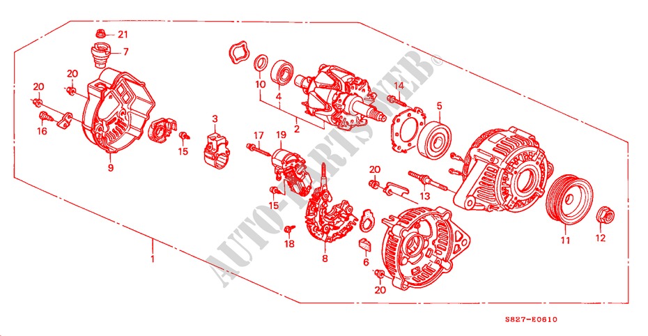 ALTERNATORE(DENSO)(L4) per Honda ACCORD COUPE VTI 2 Porte 5 velocità manuale 2000