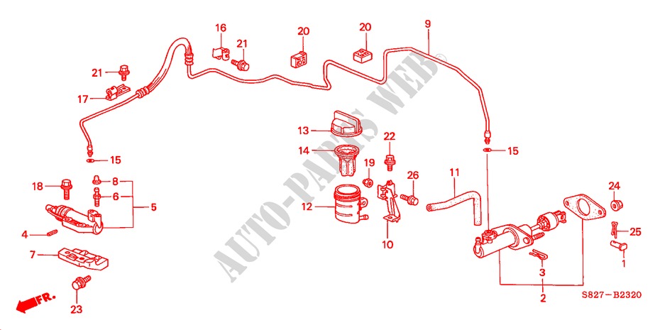 CILINDRO MAESTRO INNESTO (LH) per Honda ACCORD COUPE VTI 2 Porte 5 velocità manuale 2000