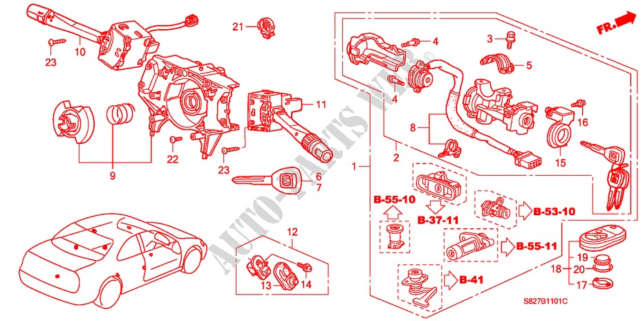INTERRUTTORE COMBINAZIONE(RH) per Honda ACCORD COUPE 2.0IES 2 Porte 5 velocità manuale 2002