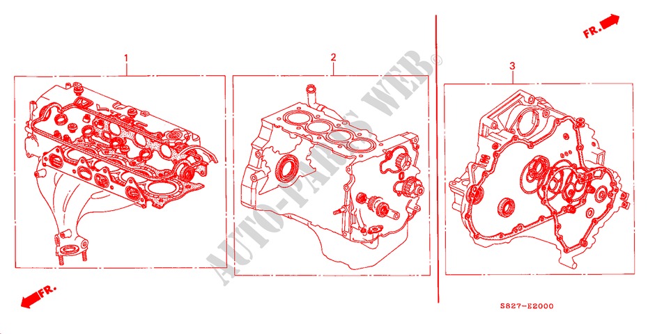 KIT GUARNIZIONE(L4) per Honda ACCORD COUPE 2.0IES 2 Porte 5 velocità manuale 1998