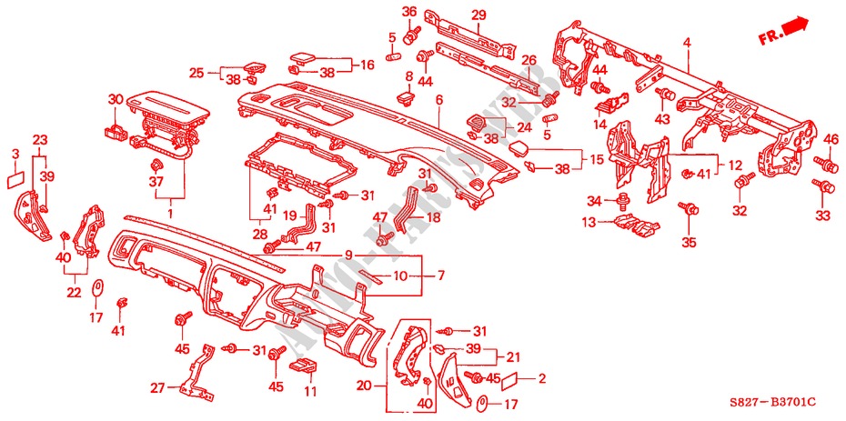 PANNELLO STRUMENTI(RH) per Honda ACCORD COUPE 2.0IES 2 Porte 5 velocità manuale 2000