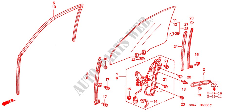 SPORTELLI PORTIERE ANT. per Honda ACCORD 2.3EXI 4 Porte 5 velocità manuale 2000