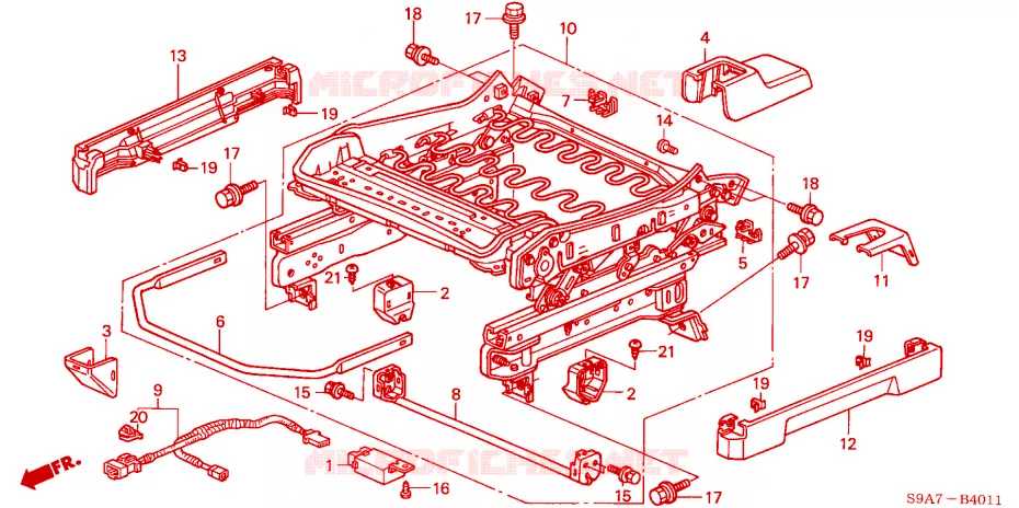 COMP. SEDILE ANT. (LH)(LATO GUIDATORE) Honda  CRV 2004 RVI 4 velocità automatico 