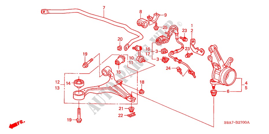 GIUNTO ANTERIORE/ BRACCIO INFERIORE ANT. per Honda CR-V RV-SI 5 Porte 5 velocità manuale 2003