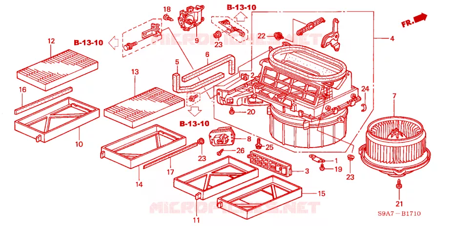 SOFFIATORE RISCALDATORE(LH) Honda  CRV 2004 RVI 4 velocità automatico 