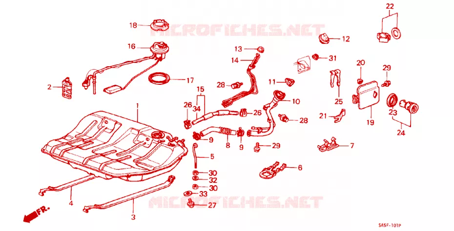 SERBATOIO COMBUSTIBILE Honda  ACCORD 1982 STD 3 velocità automatico 