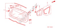 PARAVENTO POSTERIORE/VETRO QUARTIERE per Honda JAZZ 1.2S 5 Porte 5 velocità manuale 2002