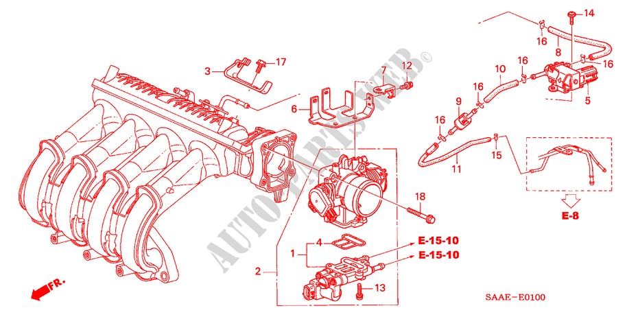 CORPO VALVOLA IMMISSIONE(1) per Honda JAZZ 1.4 LS 5 Porte 5 velocità manuale 2004