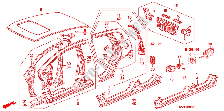 PANNELLI ESTERNI/PANNELLO POSTERIORE per Honda JAZZ 1.4 SE       SPORT 5 Porte pieno automatica 2005