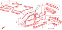 PANNELLI ESTERNI(3D) per Honda INTEGRA SX 16 3 Porte 4 velocità automatico 1987