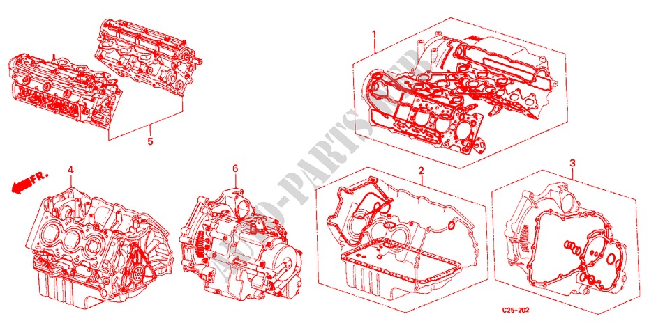 KIT GUARNIZIONE/ ASS. TRASMISSIONE per Honda LEGEND V6 2.5I 4 Porte 5 velocità manuale 1987