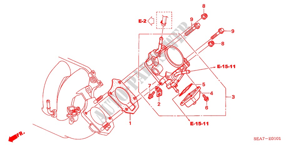 CORPO VALVOLA IMMISSIONE(2.4L) per Honda ACCORD 2.4 EXECUTIVE 4 Porte 6 velocità manuale 2003