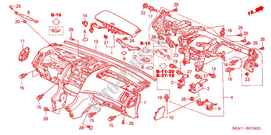 PANNELLO STRUMENTI(LH) per Honda ACCORD 2.2 SPORT 4 Porte 5 velocità manuale 2005